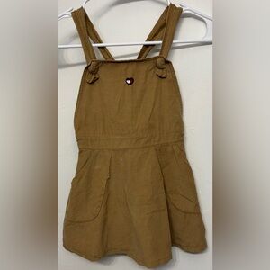 Tommy Hilfiger Corduroy Overall Dress With Logo Heart Patch Kids Girls Size 5